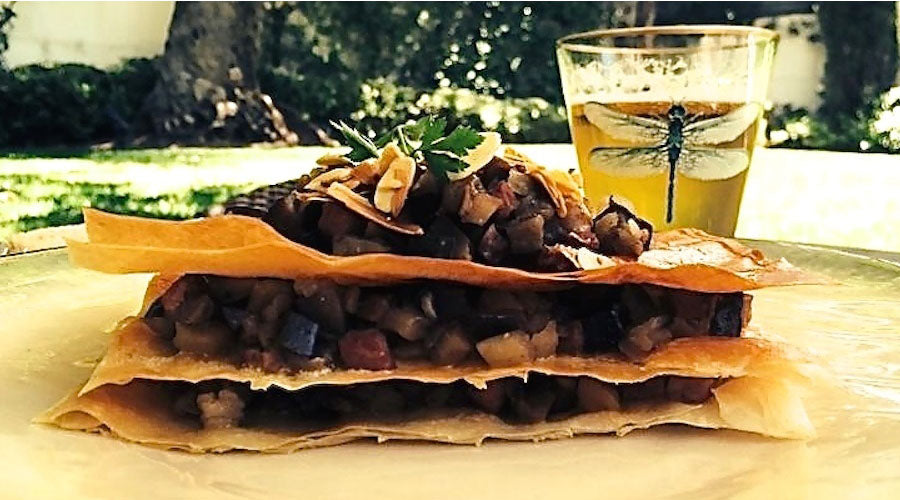 Milhojas de Berenjena y Manzana